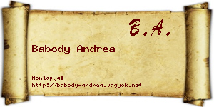 Babody Andrea névjegykártya
